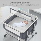 Foldable Twin Bedside Baby Cot – 4-in-1 Convertible, Portable & Adjustable Baby Crib